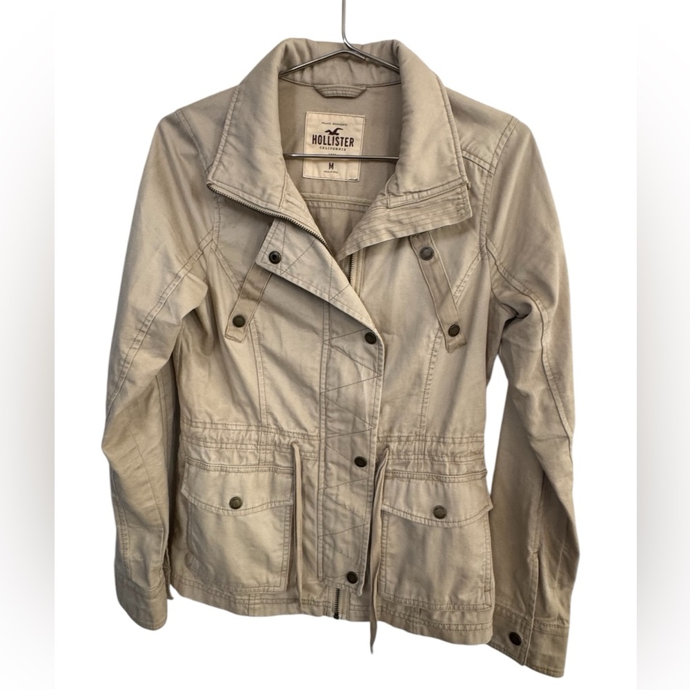 Hollister Retro Women's M Tan Cargo Utility Jacket Coat MINTY